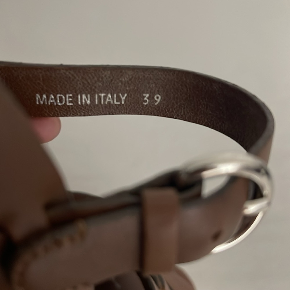 Prada Rony Brown Leather Strappy Espadrille Wedge Sandals Size 39 US 8.5 - Picture 4 of 9